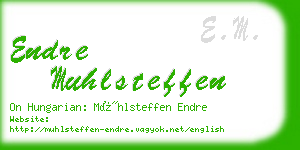 endre muhlsteffen business card